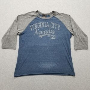 Prairie Mountain Shirt Mens Medium Blue Gray Virginia City Nevada‎